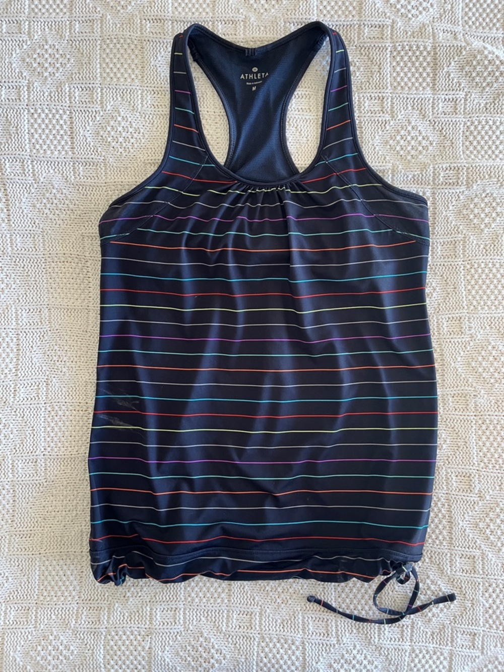 Athleta Racerback Tinker Tank Top Side Tie Built In Bra Padded Athletic Top Sz M - Picture 2 of 11